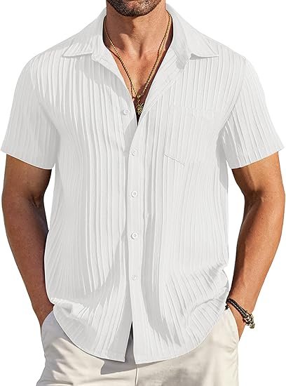 COOFANDY Men's Casual Button Down Shirts Short Sleeve