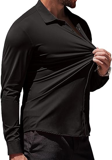 COOFANDY Men's Muscle Fit Dress Shirts Wrinkle-Free Long Sleeve Casual Button Down Shirts - Image 2