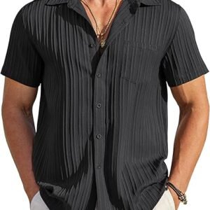 COOFANDY Men's Casual Button Down Shirts Short Sleeve